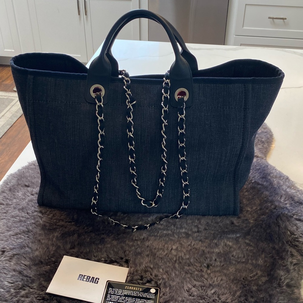 Chanel Deauville Tote Canvas Bag - Picture 6 of 13